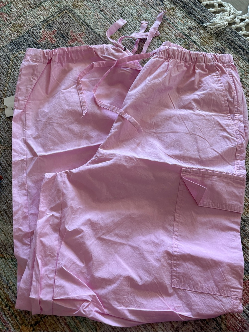 Light Pink Cargo Drawstring Pants